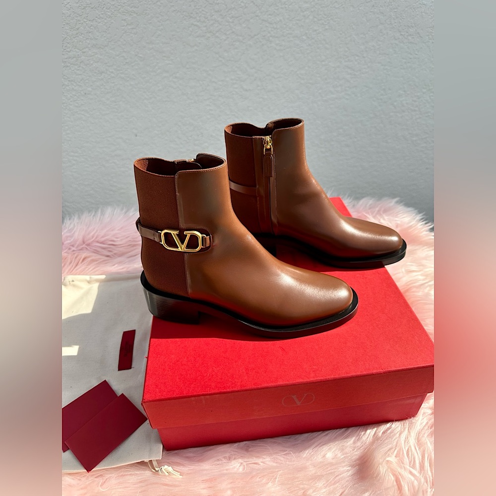 Valentino Vlogo Signature Calfskin Ankle Boots 30MM